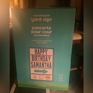 Happy Birthday Customizable Marquee Corrugated Plastic Yard Sign With Stakes